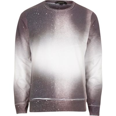 White and red paint splatter faded jumper